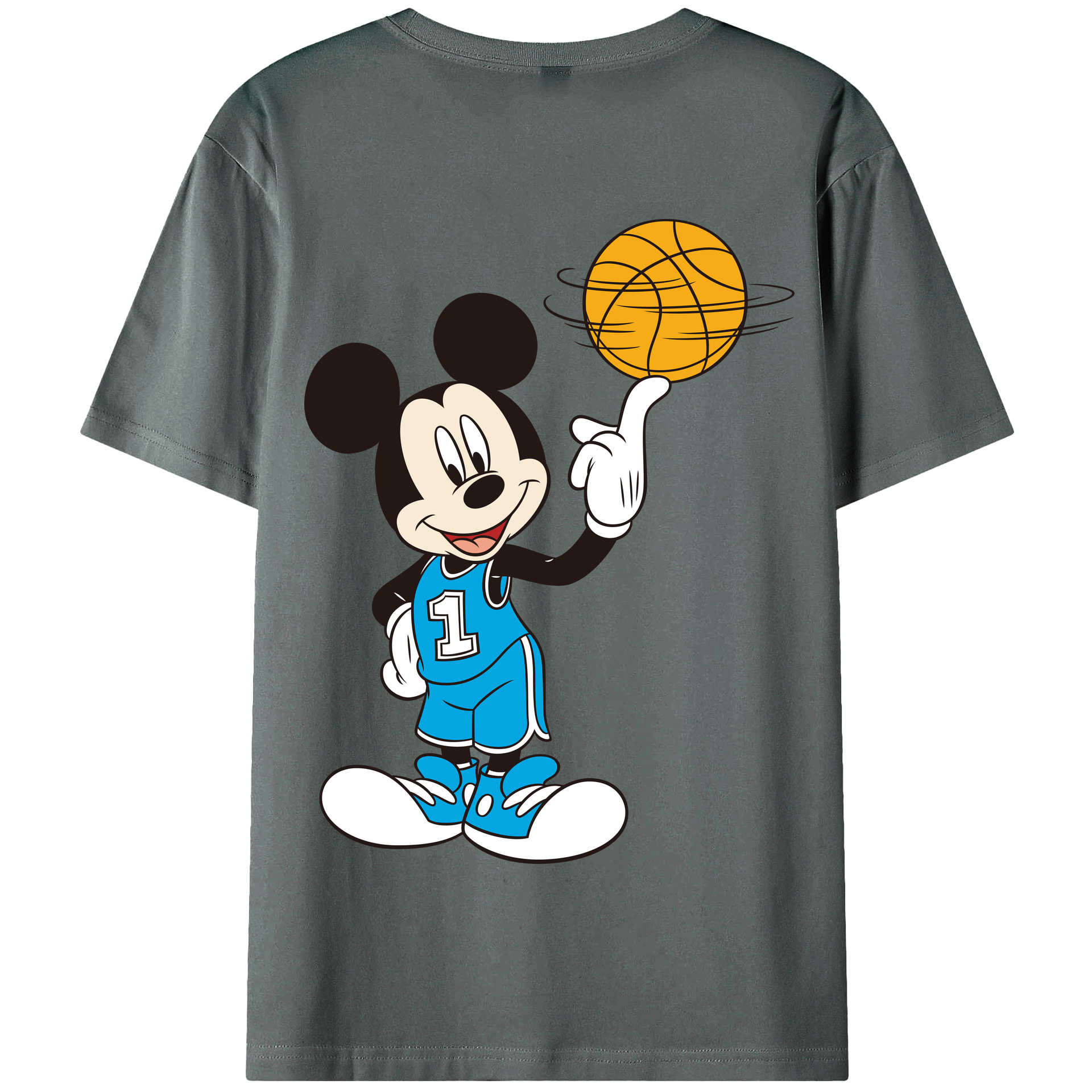 （画像用） ミッキーマウス Mickey Mouse 綿100％半袖Tシャツ（背面プリント）